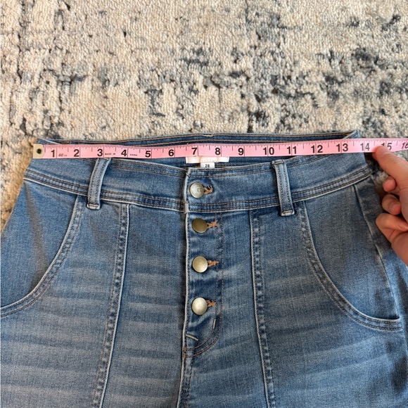 Evereve Light Blue Wide Leg Flare Jeans Size 28 - Picture 6 of 7